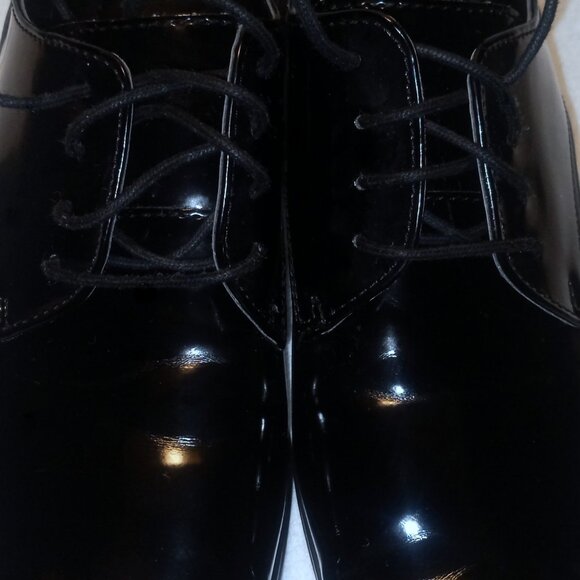 Like New Calvin Klein CK Brodie LA Men\'s Oxford Dress Shoes Gloss Black main image 7